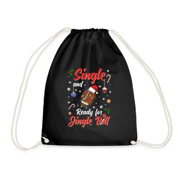 Fun Football Costume Single and ready for Jingle - Turnbeutel - Schwarz - Vorne