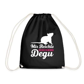 Mir Reichts Ich Geh Zu Meinem Degu Geschenk - Turnbeutel - Schwarz - Vorne