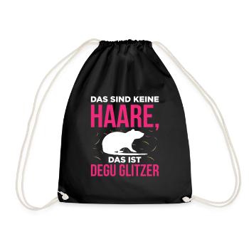 Das Sind Keine Haare, Das Ist Degu Glitzer - Turnbeutel - Schwarz - Vorne