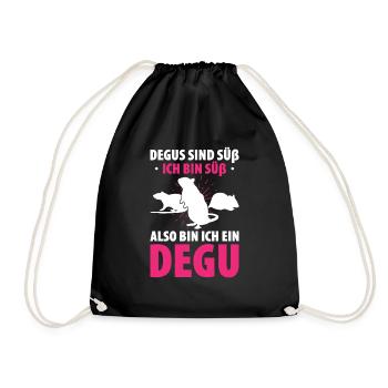Degus Sind Süß Ich Bin Süß Also Bin Ich Ein Degu - Turnbeutel - Schwarz - Vorne