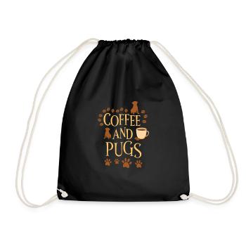Café et carlin - Sac de sport léger - noir - Devant
