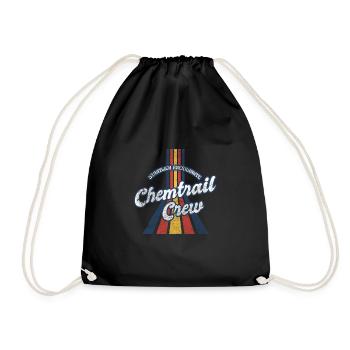 Vintage Retro Chemtrail Crew Parody Shirt - Turnbeutel - Schwarz - Vorne