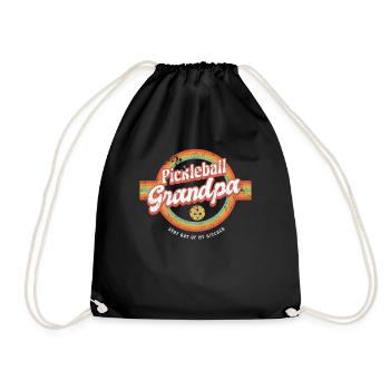 Retro Pickleball Grandpa Stay Out Of My Kitchen Shirt - Drawstring Bag - black - Front
