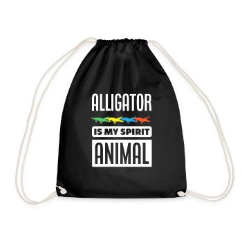 Alligator Alligatoren Krokodil Krokodile - Turnbeutel - Schwarz - Vorne