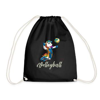 Liebe Volleyball Mädchen Junge- Niedliches - Turnbeutel - Schwarz - Vorne