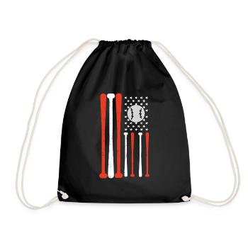 USA American Flag Baseball Player Vintage Design - Sac de sport léger - noir - Devant