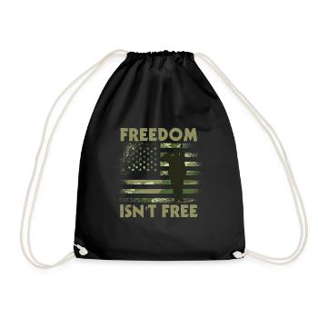Freedom is not a Free Army veterans soldier - Drawstring Bag - black - Front