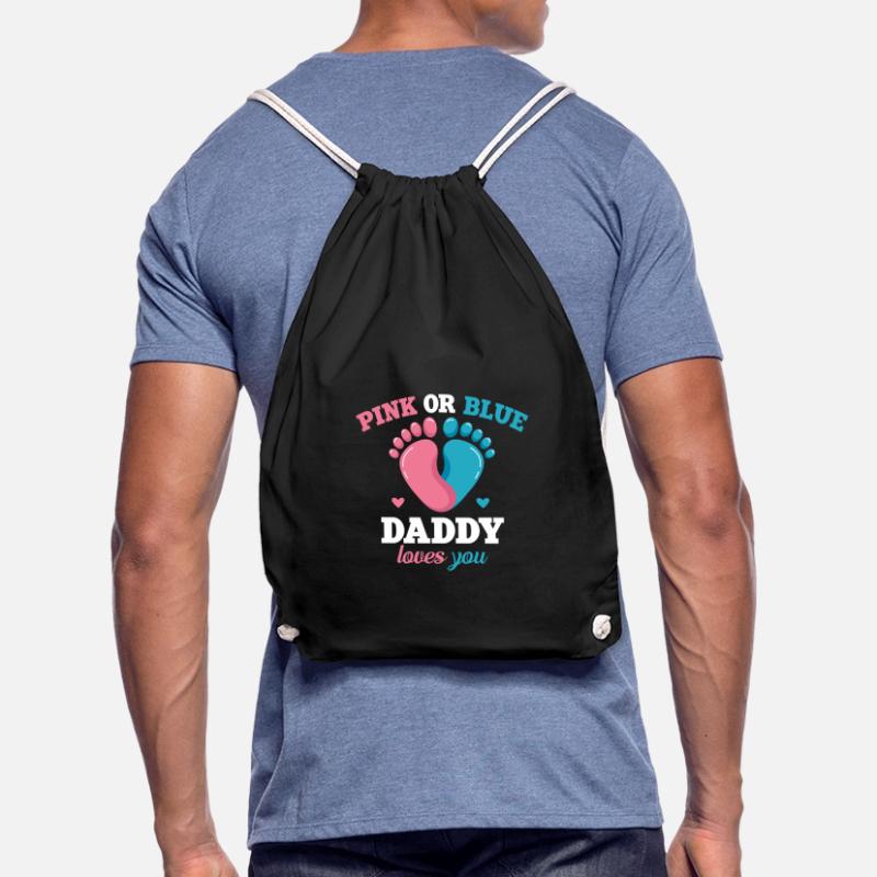 Pink Oder Blue Daddy Liebt Dich Vater Geschlecht Turnbeutel