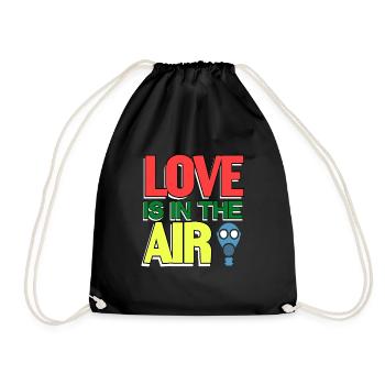 Retro Vintage Love Is In The Air Cool Valentine - Drawstring Bag - black - Front