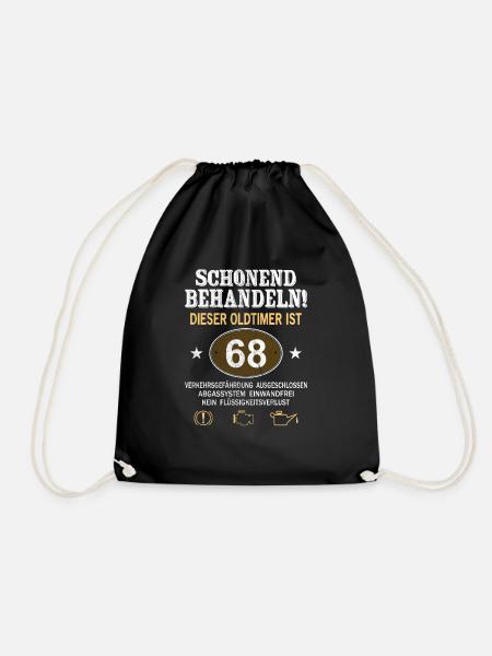 Schonend Behandeln Oldtimer Ist 68 Jahre 68. - Turnbeutel - Schwarz