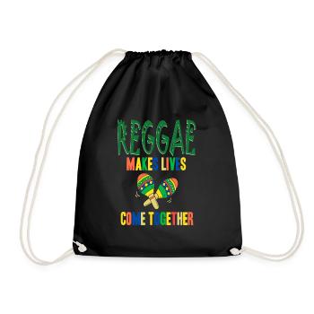 Reggae Makes Lives Come Together Cool Reggae - Drawstring Bag - black - Front