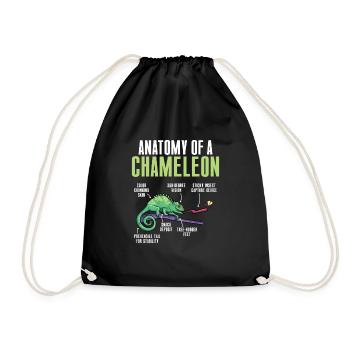 Caméléon, Lézard, Reptile, Herpétologiste - Sac de sport léger - noir - Devant