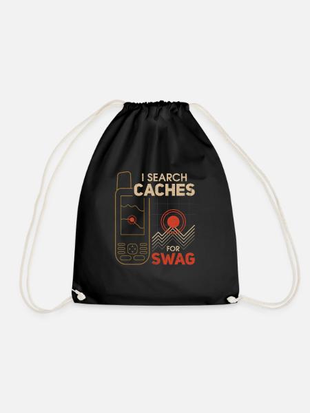 Geocaching Geocacher Geschenk - Turnbeutel - Schwarz