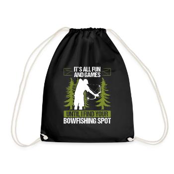 Fisherman Airboat Bowfishing Spots Funny Bowfisher - Turnbeutel - Schwarz - Vorne