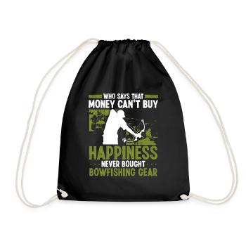 Bowfishing Money buys Happiness Airboat Bowhunter - Turnbeutel - Schwarz - Vorne