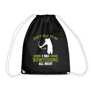 Bowfisher Do not talk to me Bowfishing Fisherman - Drawstring Bag - black - Front