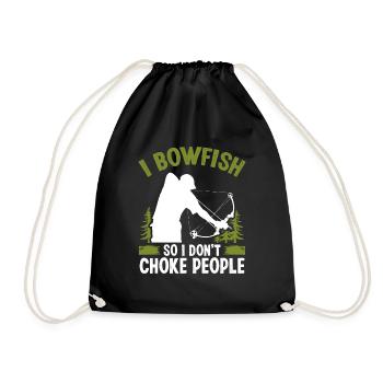 Bowfishing Archer Bow Hunter Fisherman Bowfisher - Turnbeutel - Schwarz - Vorne