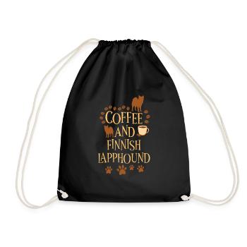Café et Lapphund finlandais - Sac de sport léger - noir - Devant