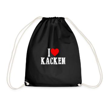 I love kacken - Turnbeutel - Schwarz - Vorne