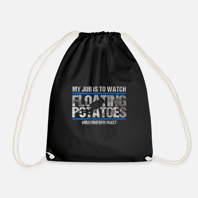 Seekuh Manatee Manti floaty potatoes - Turnbeutel - Schwarz