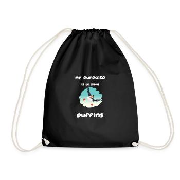 Puffin puffin puffin - Drawstring Bag - black - Front