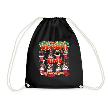 Lustige Weihnachten Wortspiel Hund Liebhaber Weihnachten - Turnbeutel - Schwarz - Vorne