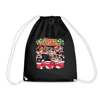 Hunde Weihnachtsdekoration - Süße und kuschelige Hunde - Turnbeutel - Schwarz - Vorne