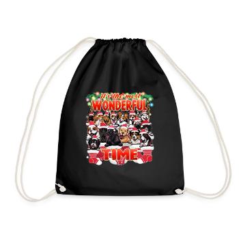 Races de chiens assorties - Chiens mignons Noël - Sac de sport léger - noir - Devant