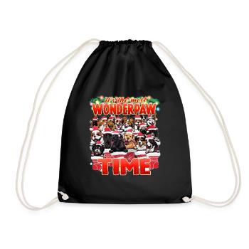 Wonderpaw Time - Süße Kuschelhunde Weihnachten - Turnbeutel - Schwarz - Vorne