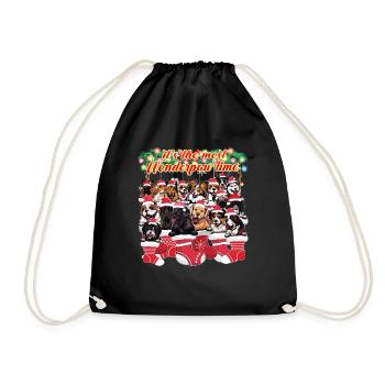 Mignon Chien Races Noël Amoureux des chiens - Sac de sport léger - noir - Devant