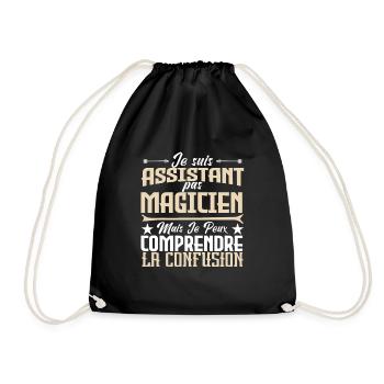je suis Assistant pas magicien. - Sac de sport léger - noir - Devant