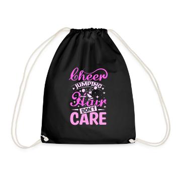 Cheer jumping hair don't care - Turnbeutel - Schwarz - Vorne