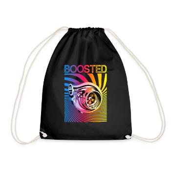 Turbocharger Boosted Auto Tuning Car Mechanic - Drawstring Bag - black - Front