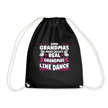 Grandmas Makes Quilts Real Grandmas Line Dance - Drawstring Bag - black - Front