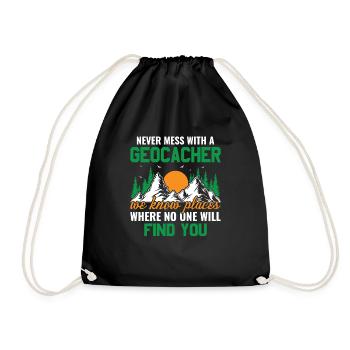 Geocaching Geocacher Cadeau - Sac de sport léger - noir - Devant