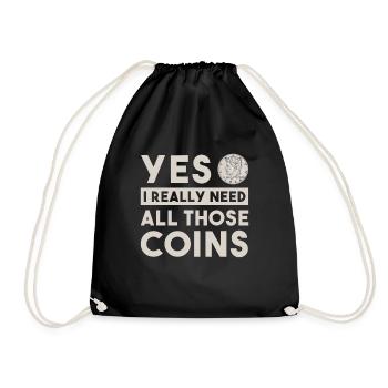 Numismatique Pièce de monnaie Cadeau de collection - Sac de sport léger - noir - Devant