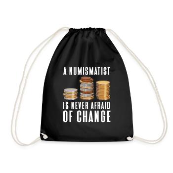 Numismatic Coin Collecting Gift - Drawstring Bag - black - Front