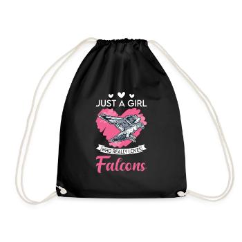 Falconer Girl Falconry Kestrel - Drawstring Bag - black - Front