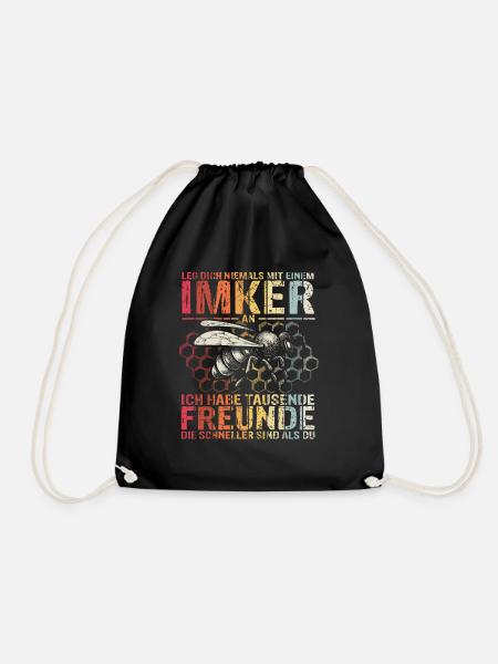 Imker Bienen Leg dich niemals mit einem Imker an G - Turnbeutel - Schwarz