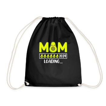 Mom 2024 Baby loading Avocado Dear Mom - Drawstring Bag - black - Front
