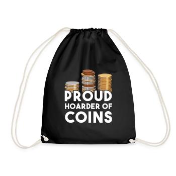 Numismatique Pièce de monnaie Cadeau de collection - Sac de sport léger - noir - Devant