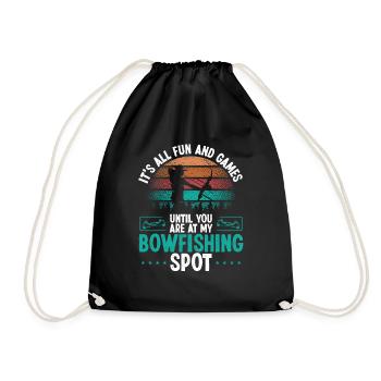 Bowfisher Fisherman Bowfishing Spot Bowfisher - Turnbeutel - Schwarz - Vorne