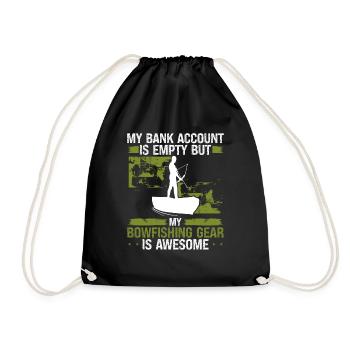 Bowfishing Bank Account empty Bowhunter Fisherman - Turnbeutel - Schwarz - Vorne