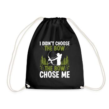 Bowfishing The Bowe Chose Me Fisherman Bowfisher - Drawstring Bag - black - Front