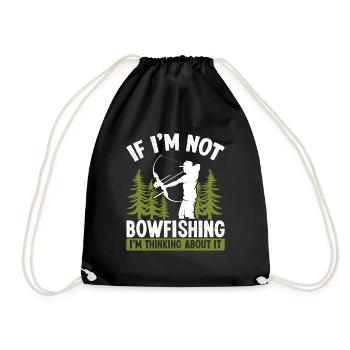 Fisherman Thinking about Bowfishing Bow Hunter - Turnbeutel - Schwarz - Vorne