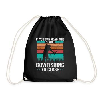 Fisherman Bowfishing close Bow Hunter Bowfisher - Drawstring Bag - black - Front