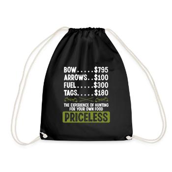 Fisherman Bow Hunter Bowfishing Bowfisher Fisher - Drawstring Bag - black - Front