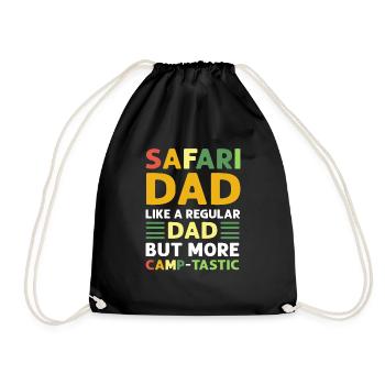 Safari-vater. Mehr Camp-tastic. - Turnbeutel - Schwarz - Vorne