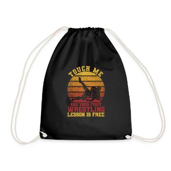 Wrestler Touch Me and your first wrestling lesson - Drawstring Bag - black - Front
