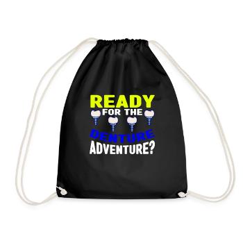 Dental technicians work dentist gift - Drawstring Bag - black - Front